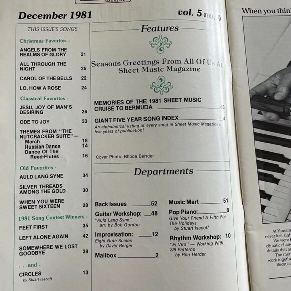 Sheet Music Magazine December 1981 Memories of the 1981 u Giant Five Year Song I - Picture 4 of 5